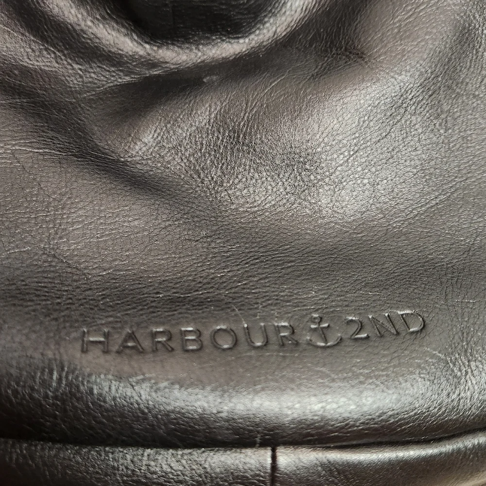 Harbour 2ND Black Leather Crescent‎ Bag